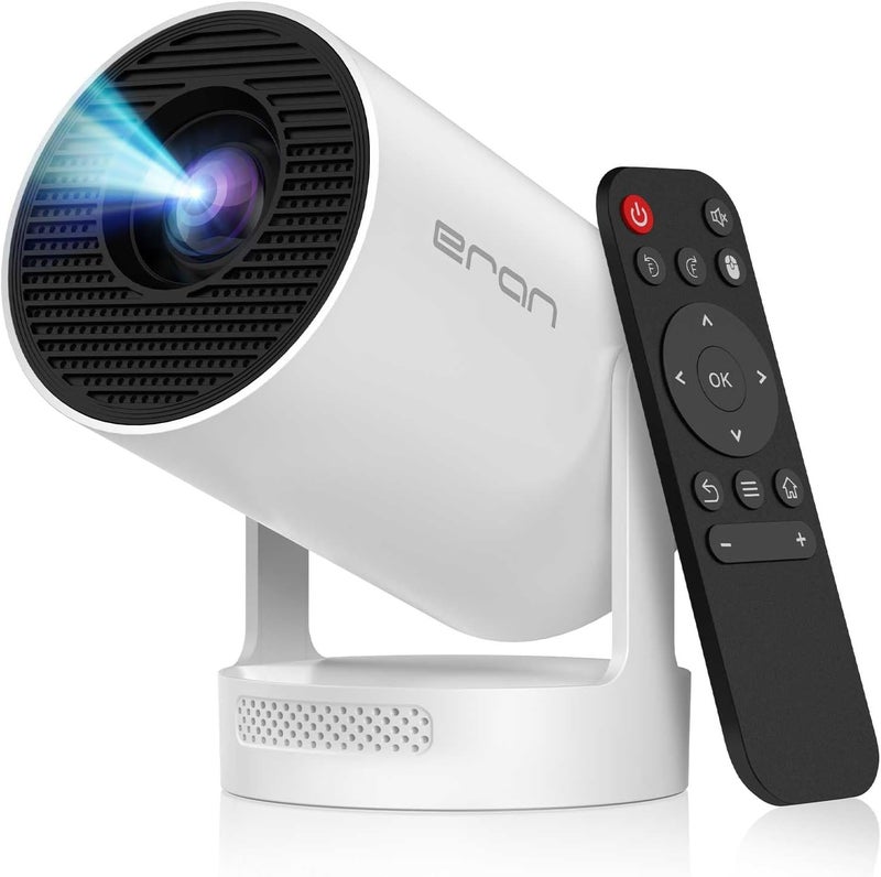 SKUOU مشروع محمول صغير [Electric Focus] مع دعم 4K، بلوتوث 5.4 WIFI6، مكبر صوت بقدرة 5 واط، 260 ANSI، أندرويد 11، دوران 210°، تصحيح تلقائي للزاوية، جهاز عرض فيديو HY300 PLUS - Image 1